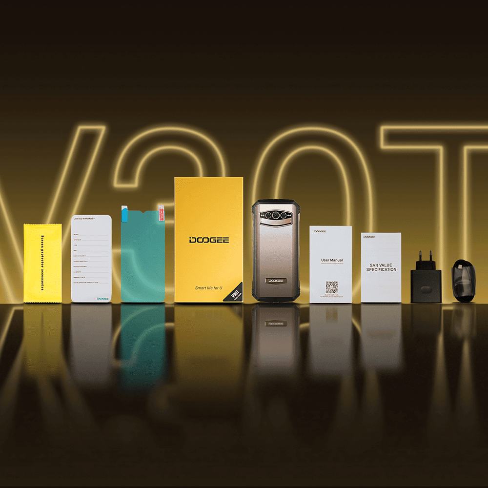 Celular robusto doogee v30t com câmera tripla, bateria de longa duração e suporte a várias tarefas.