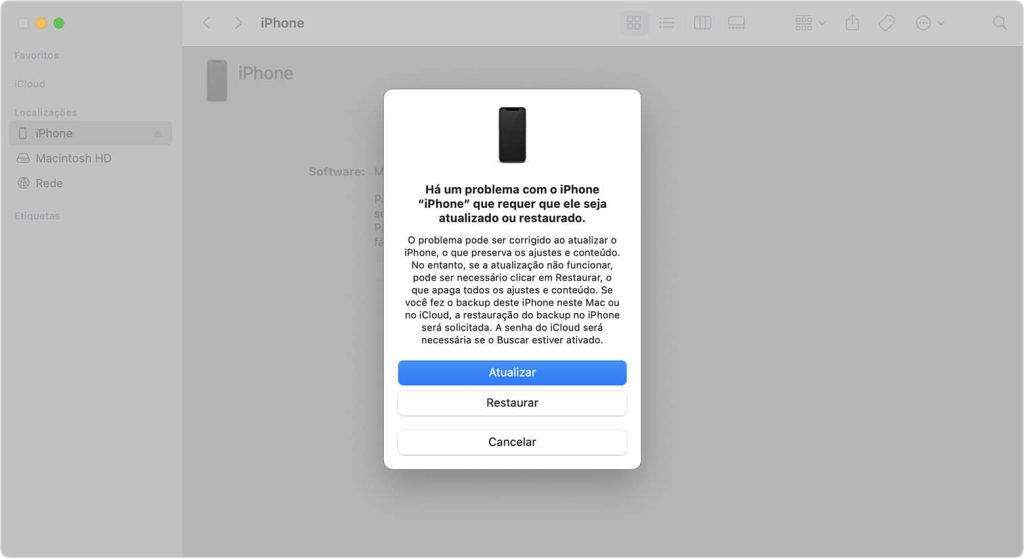 Esqueci a senha! Como desbloquear iphone inativo com o passfab A restauração também é possível em modo de recuperação em caso de erros