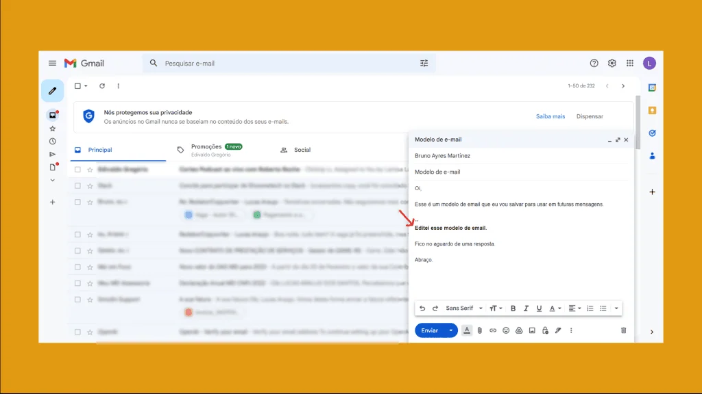 Como criar templates ou modelos de e-mail no gmail Imagem mostrando como criar templates de e-mail no gmail