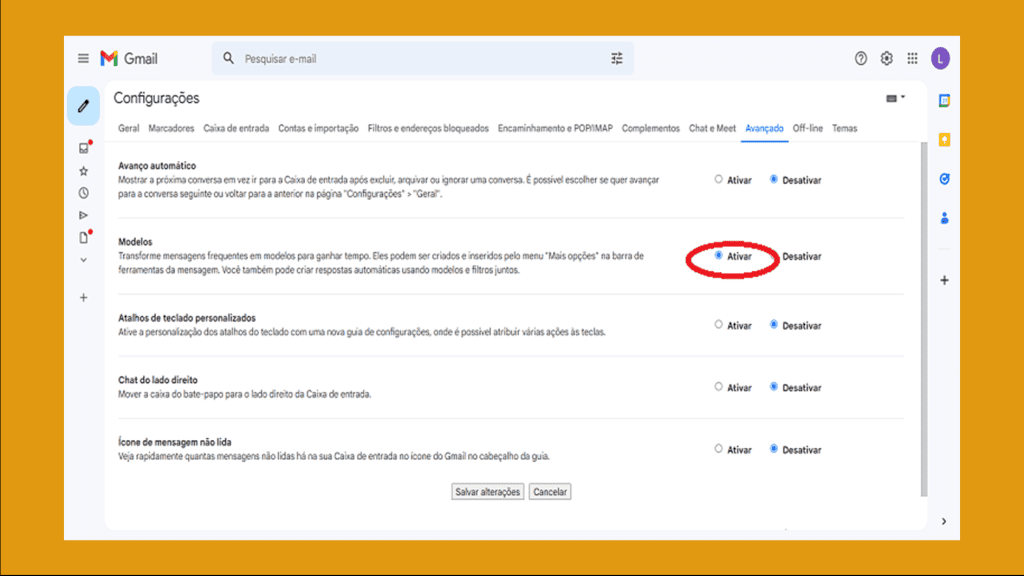 Modelos de e-mail gmail, ferramenta para agilidade no envio de mensagens padronizadas.