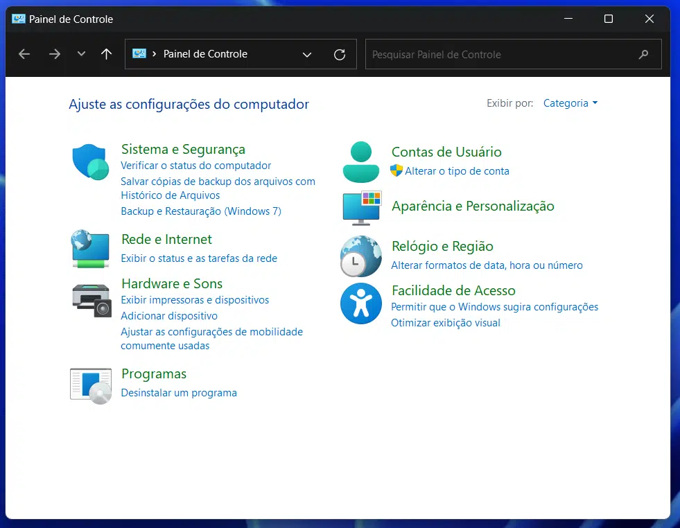 Quando o windows 12 deve ser lançado? Painel de controle do windows 11
