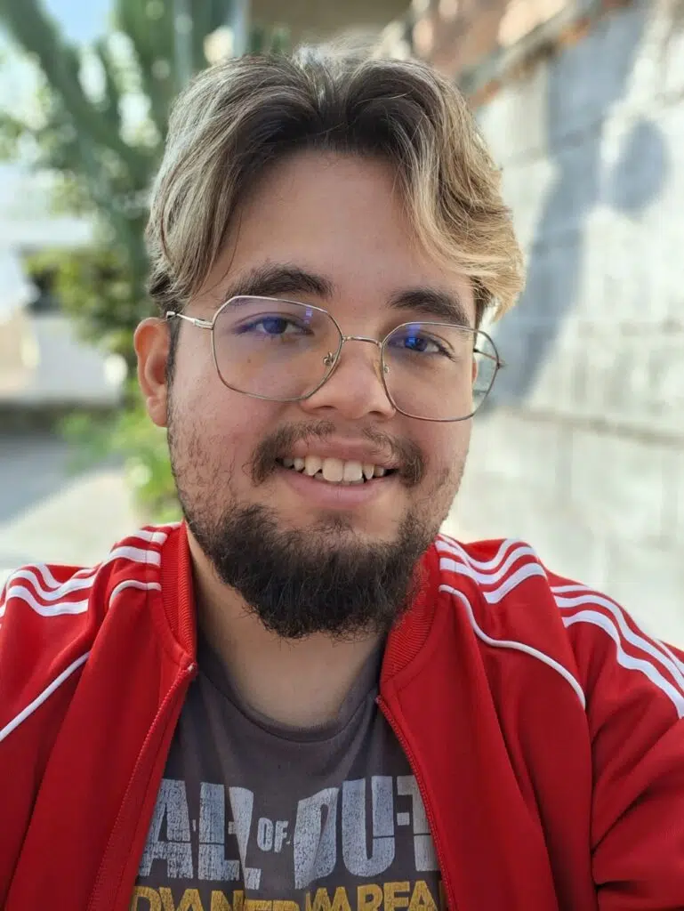 Review: galaxy m54 5g, um intermediário de respeito Selfie tirada com o galaxy m54 no modo retrato