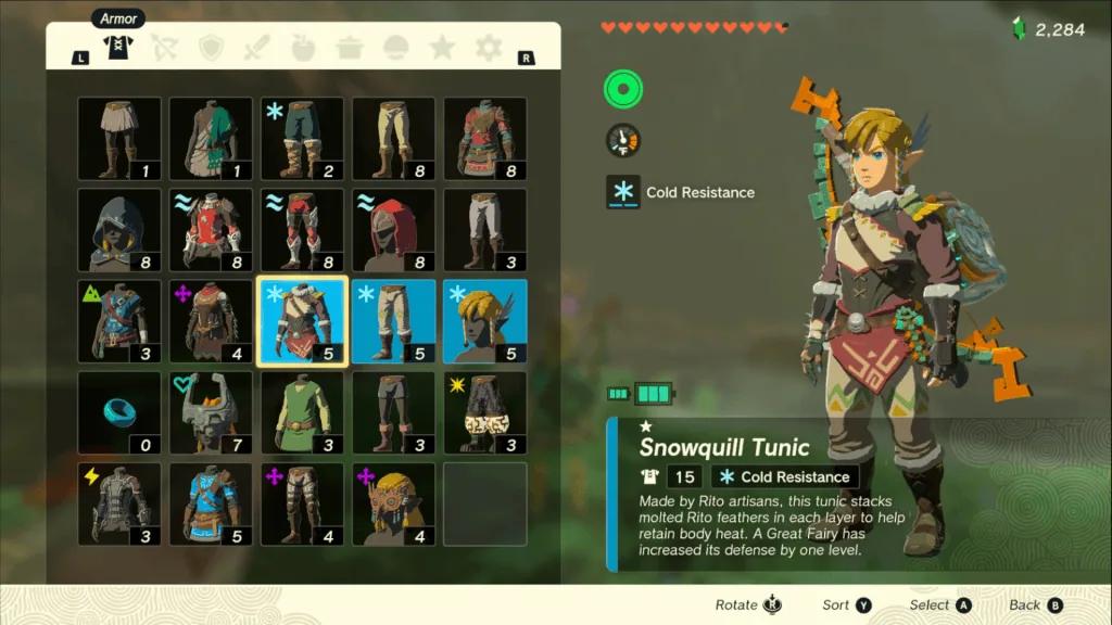 Dicas e truques para dominar tears of the kingdom Link com roupa de frio