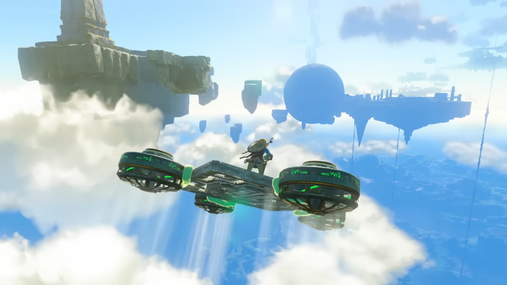 Link sobrevoa os céus com um avião