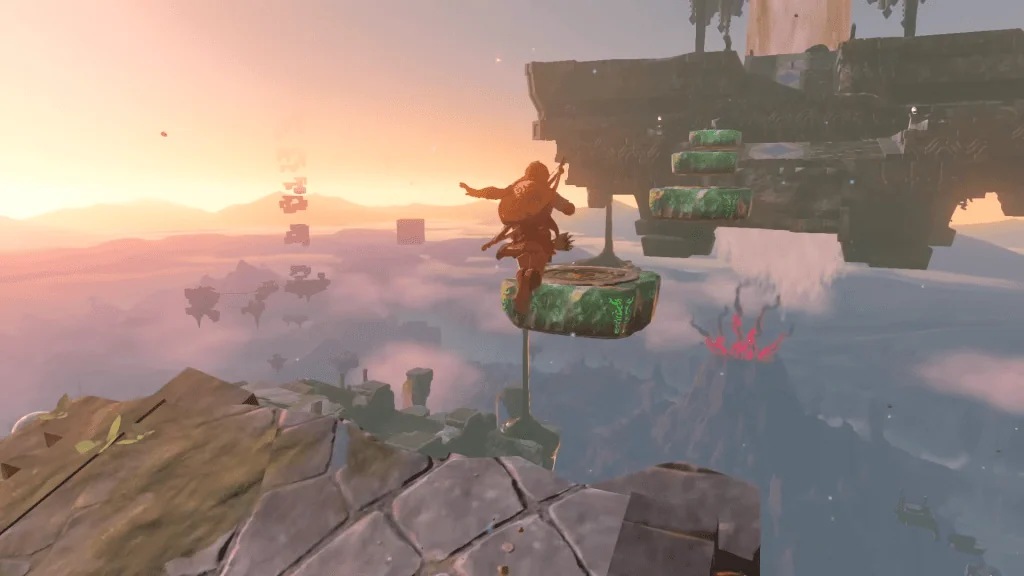 Dicas e truques para dominar tears of the kingdom Link pulando entre plataformas