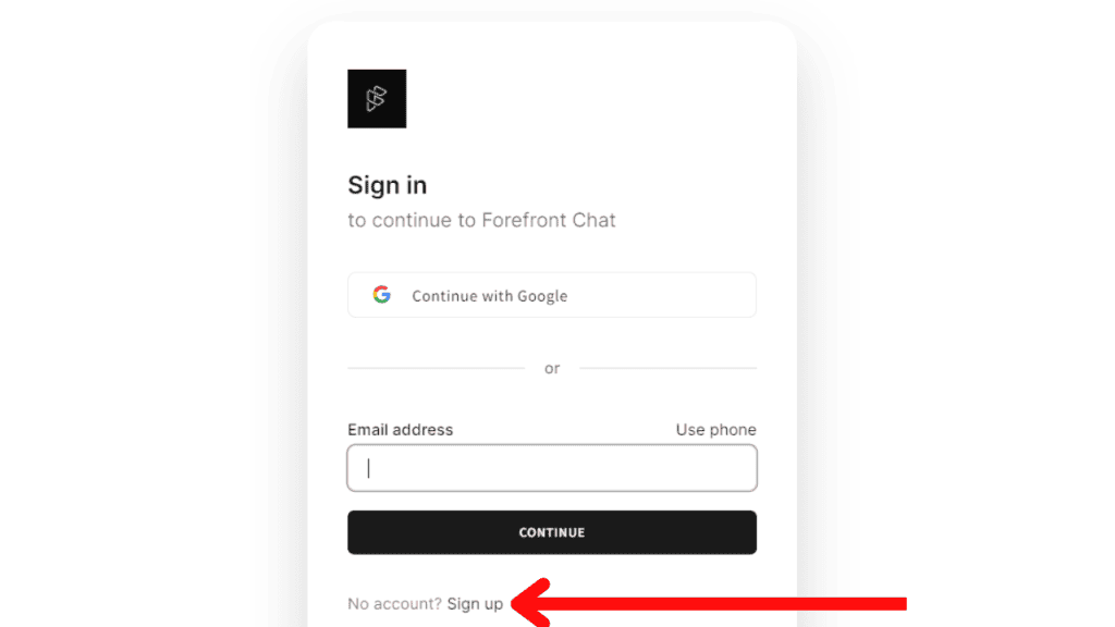 Como acessar o chatgpt-4 de graça Tela de cadastro no forefront chat