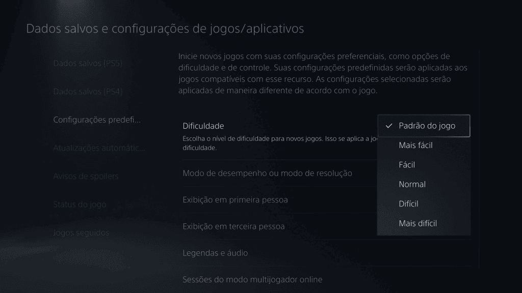Dicas e truques para você turbinar seu playstation 5 Imagem da tela do playstation 5