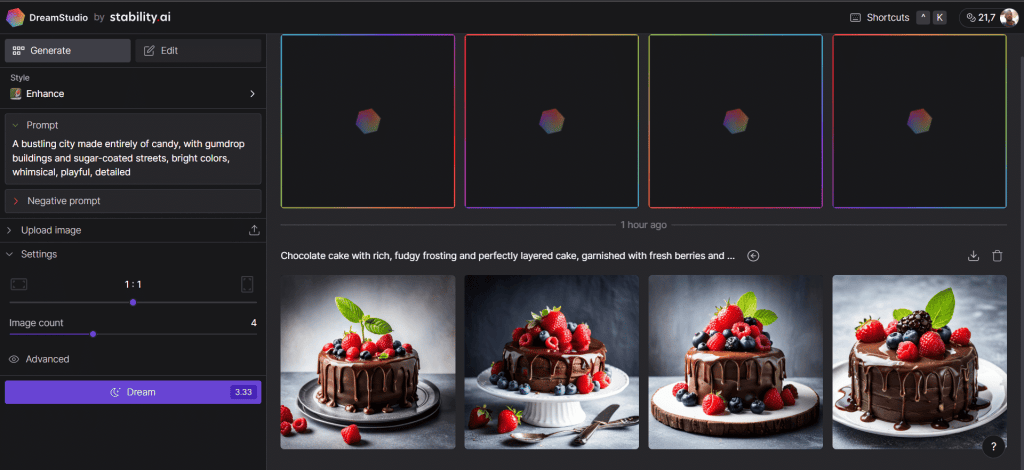 As 10 melhores ais geradoras de imagem disponíveis atualmente Uso do dreamstudio como uma das ias geradoras de imagens
