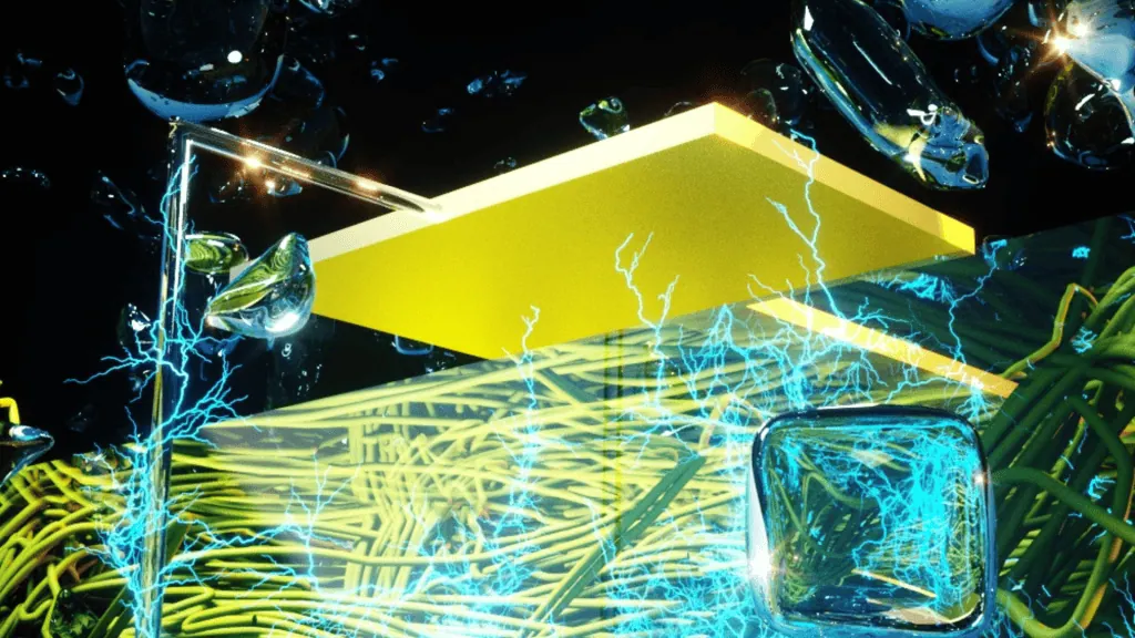 Nova tecnologia transforma ar em eletricidade Energia limpa t alt 1| placa amarela sobre fundo preto, com raios de eletricidade em fantasia saindo do objeto