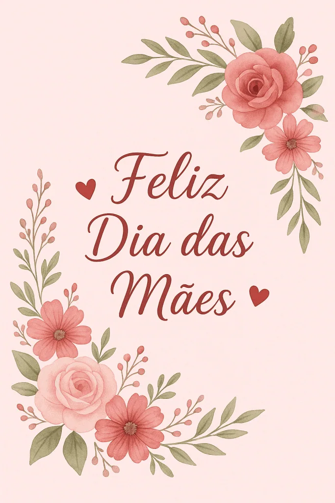 Como usar ia e apps para criar cartão para o dia das mães Cartão rosa de dia das mães