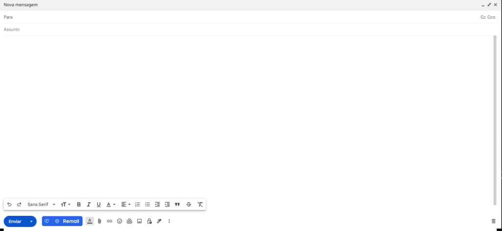 Remail é a inteligência artificial que escreve e-mails para você Tela do gmail com o remail instalado