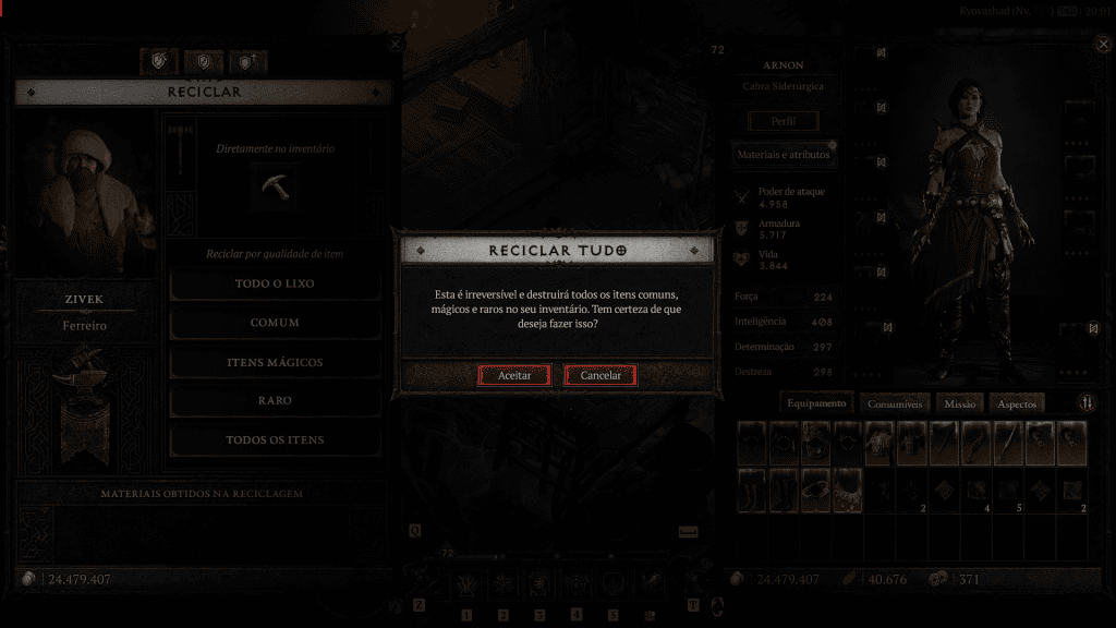 Dicas e truques para dominar o diablo iv Reciclar itens em diablo iv