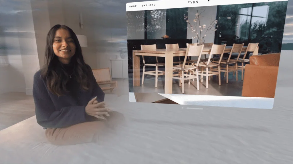 Vision pro: apple anuncia óculos de realidade mista com 12 câmeras Pessoa usando vision pro da apple