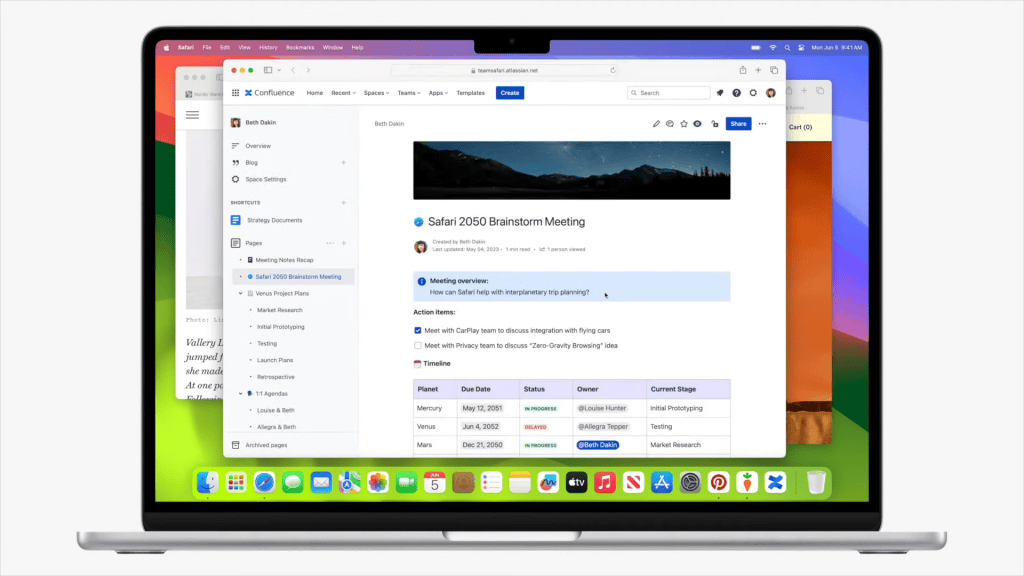 Aplicativos de produtividade e reuniões online no macbook.