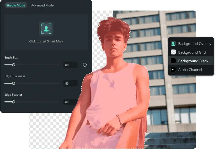 Wondershare Filmora의 AI 구현 기능 AI 스마트 자르기 기능은 동영상에서 원치 않는 개체를 제거하려는 크리에이터를 위한 간단한 모드를 잠금 해제합니다. 이미지: wondershare