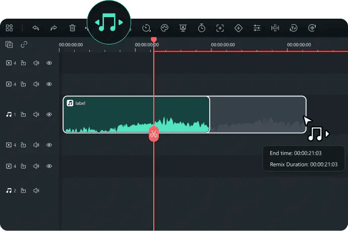 Wondershare Filmora의 AI 구현 기능 AI 기반 기능을 활용하고 적시에 배경 오디오를 얻는 데 많은 시간을 절약하십시오. 이미지: wondershare