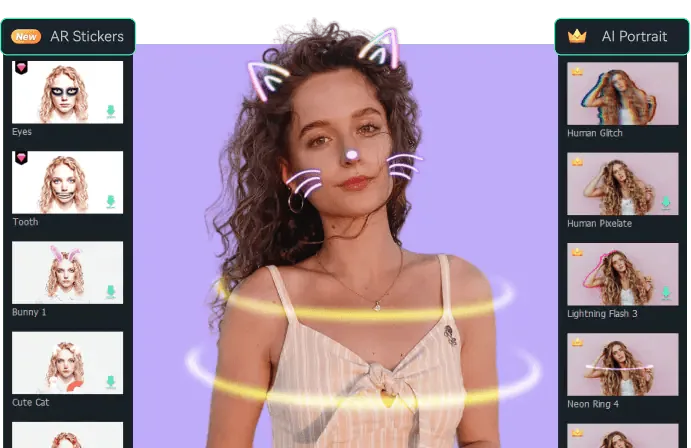 Wondershare Filmora의 AI 구현 기능 filmora는 초보자에게 친숙한 비디오 편집 도구입니다. 세로 효과를 사용하는 데 전문적인 기술이 필요하지 않습니다. 이미지: wondershare