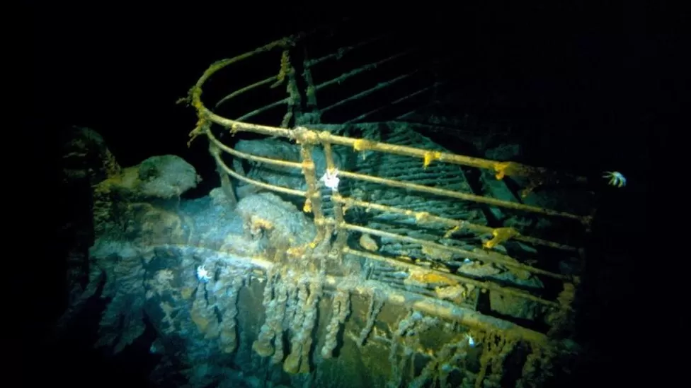 Mais imagens da proa do titanic. Imagem: bbc submarino desaparece no oceano ao tentar ver o titanic