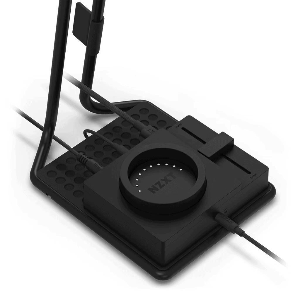 Nzxt lança caixa de som pra pc integrada com headset Alterne instantaneamente entre o fone de ouvido e o áudio do alto-falante. Imagem: nzxt