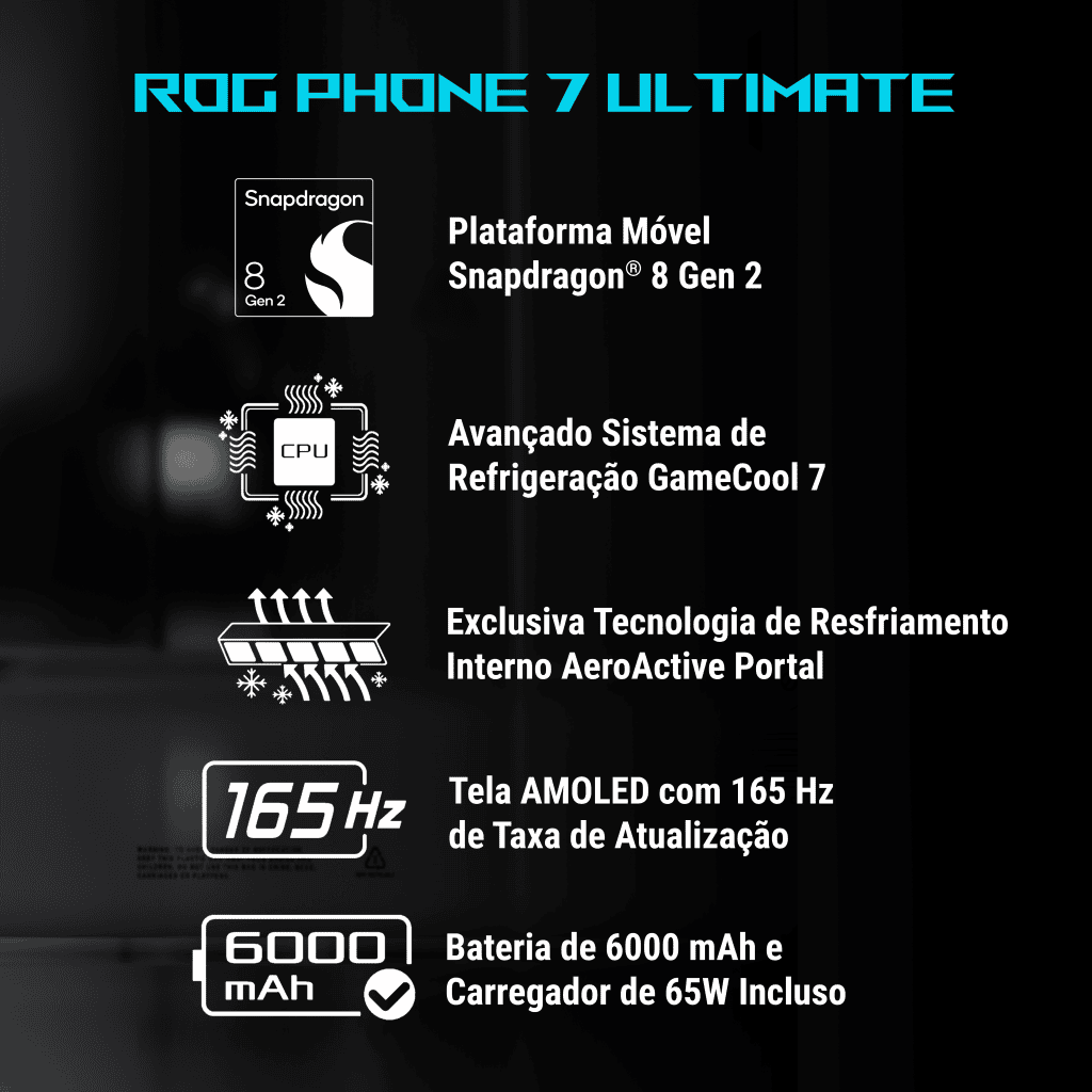 Review: asus rog phone 7 ultimate, o smartphone gamer da asus Principais características do rog phone 7 ultimate