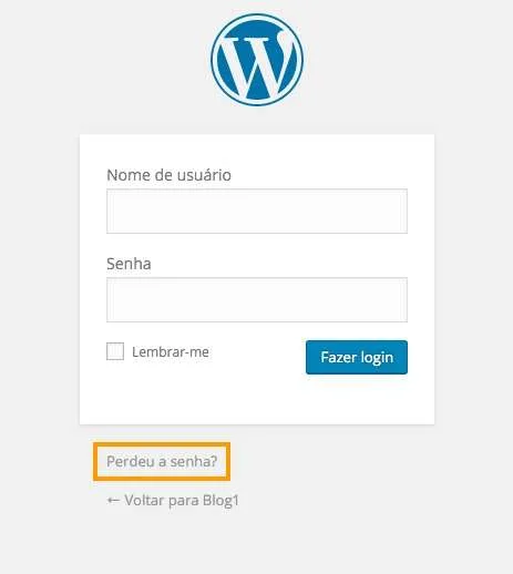 Tela de login do wordpress com foco em suporte técnico para plataformas de tecnologia.