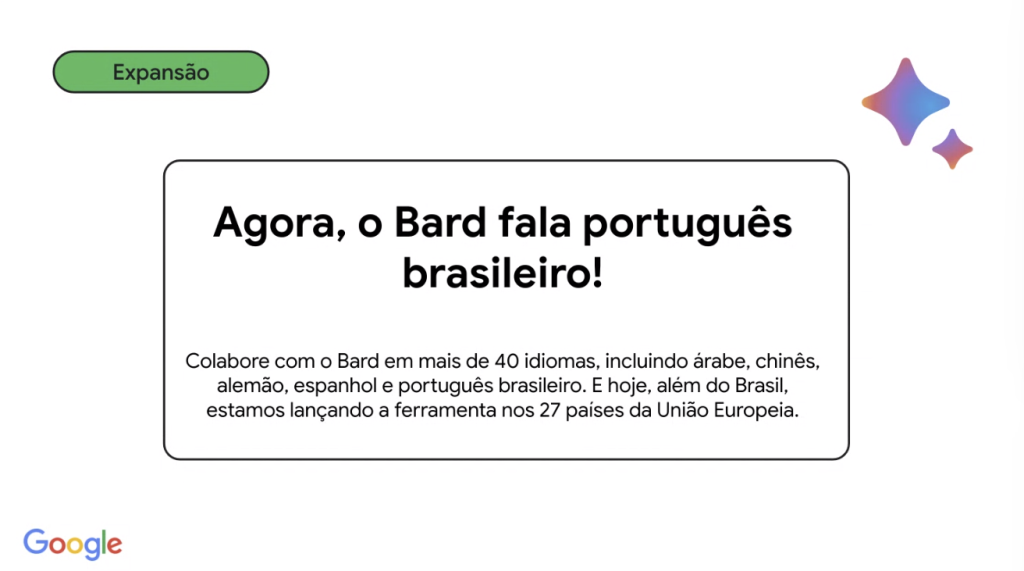 Lançamento do google bard em português do brasil e mais idiomas