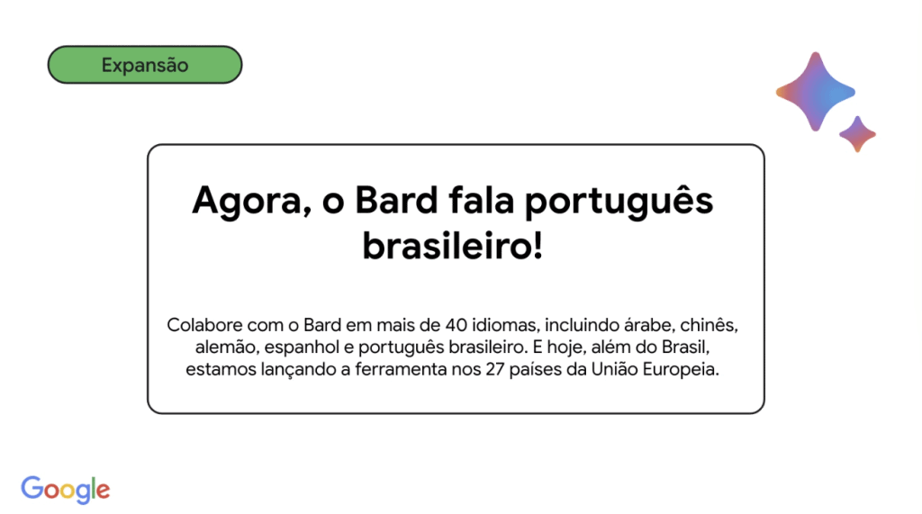 Google bard: ai chega ao brasil "falando" português Lançamento do google bard em português do brasil e mais idiomas