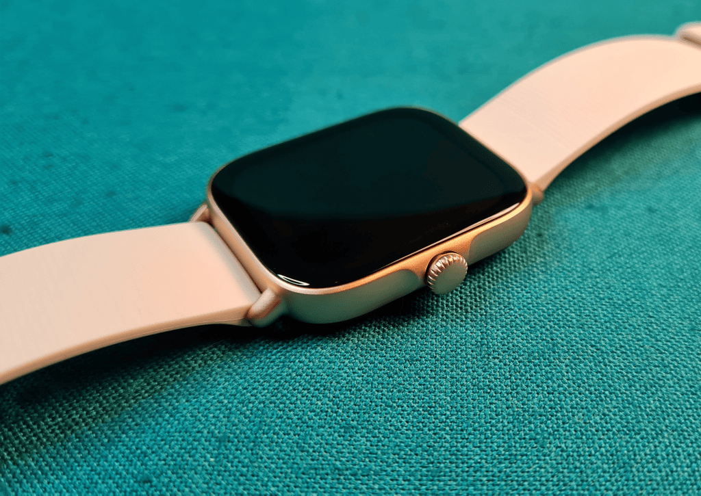 Review: smartwatch amazfit gts 3 Botão lateral do amazfit gts 3