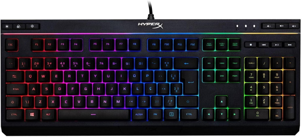 Hyperx alloy core rgb: um teclado com efeito de luz rgb, que proporciona uma experiência imersiva e personalizada. Imagem: amazon