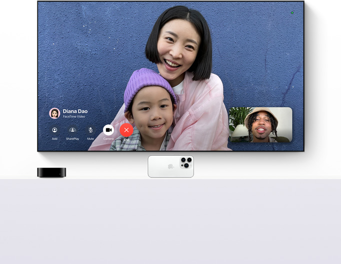 Agora será possível realizar facetime através da televisão. Imagem: apple