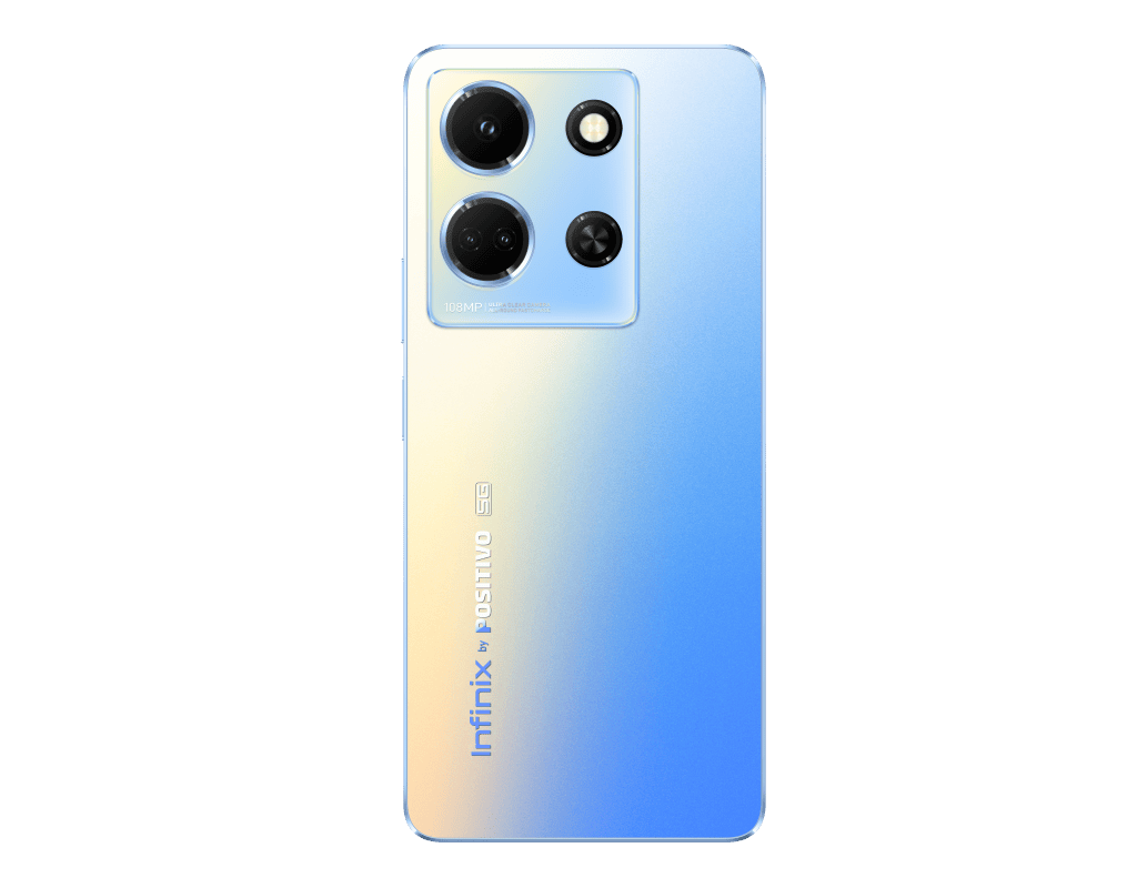 Infinix note 30 5g chega ao brasil com carregamento de 45w Traseira do infinix note 30 5g na cor azul