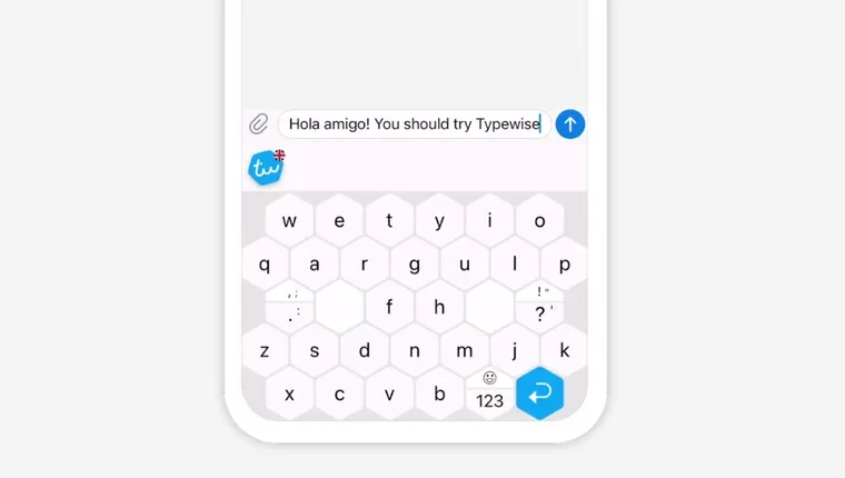 Typewise keyboard, layout hexagonal