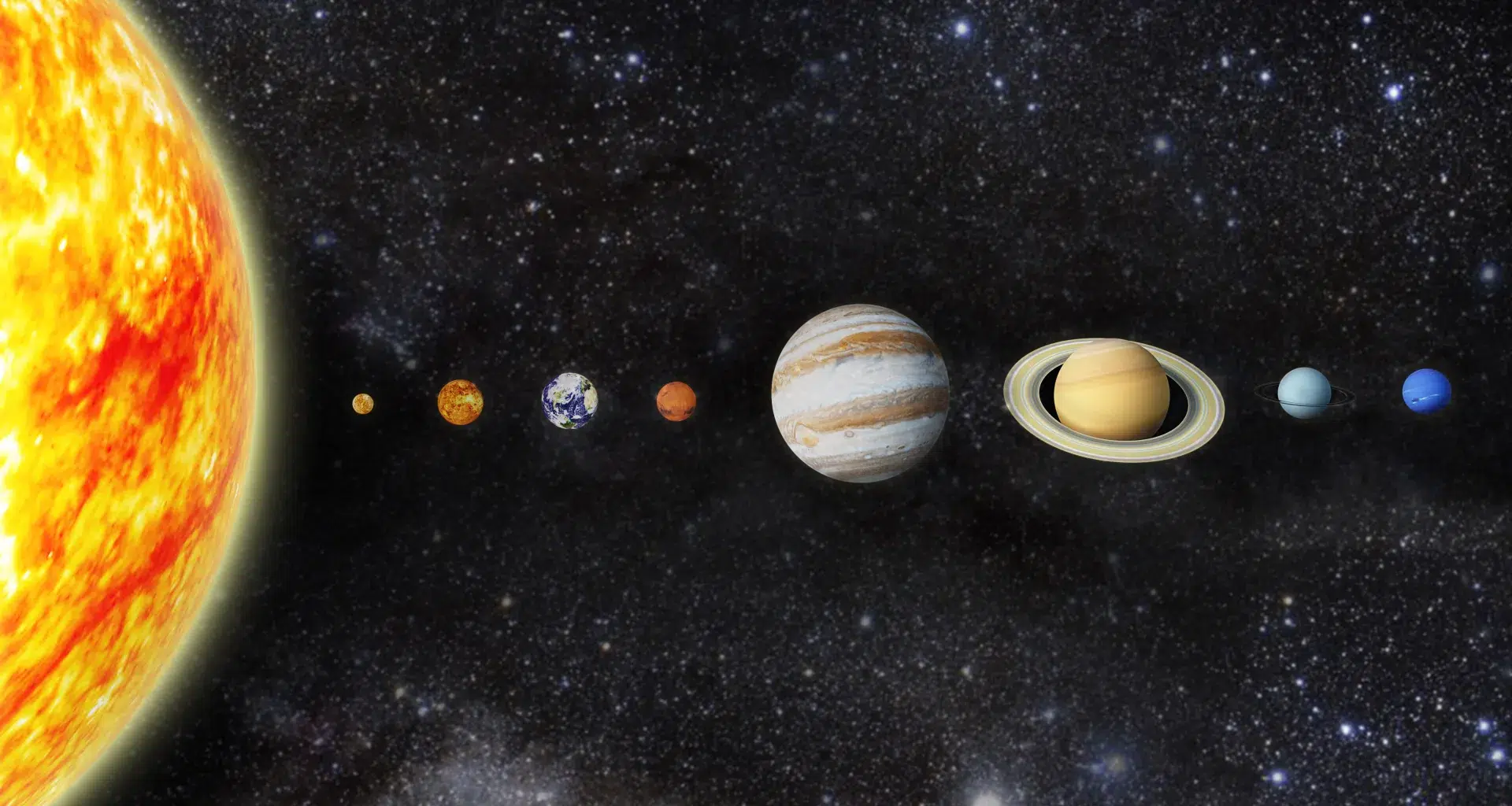Ilustração do sistema solar.