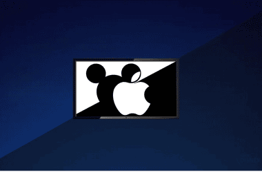 Apple e disney colaboram em nova campanha publicitária de tecnologia e entretenimento.