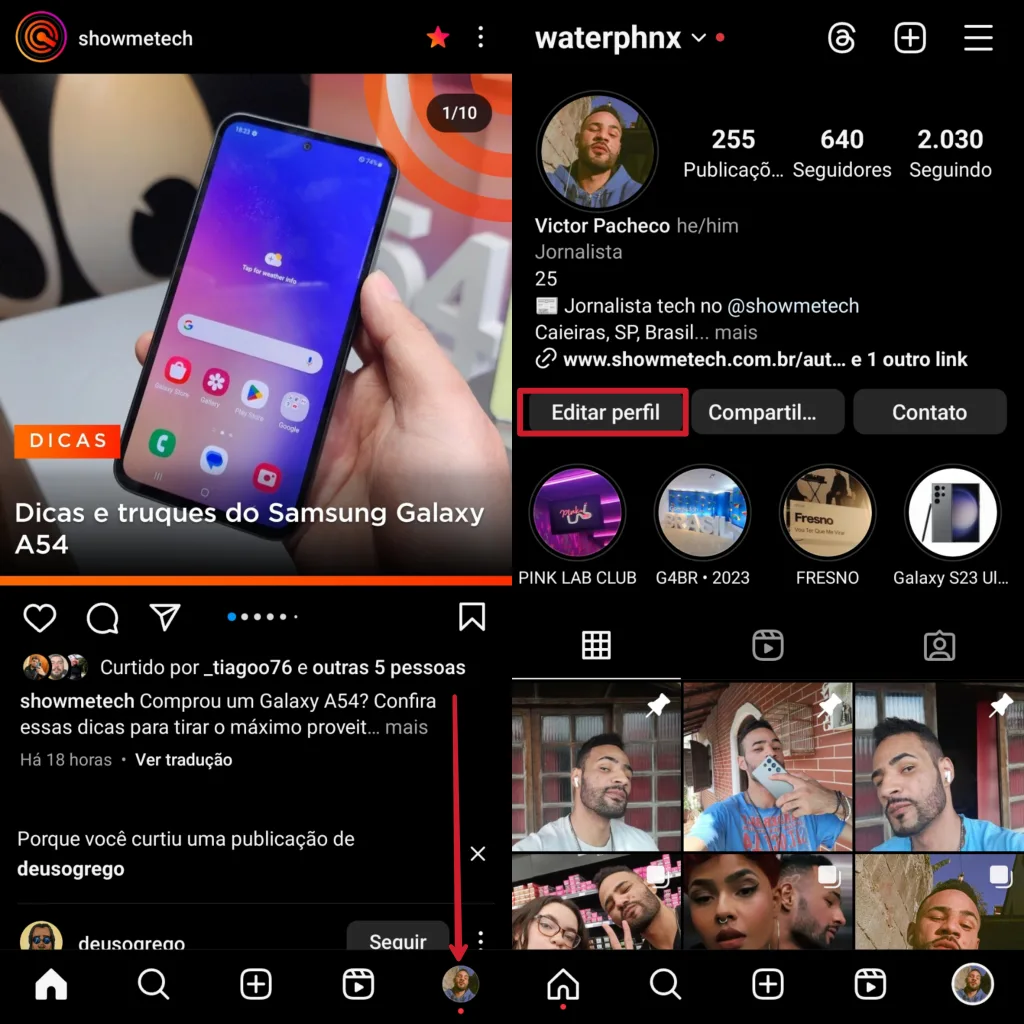 Como colocar música na bio do instagram Passo inicial para colocar a música na bio do instagram