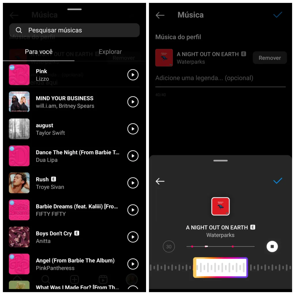 Como colocar música na bio do instagram Passo para procurar e colocar música no perfil do instagram