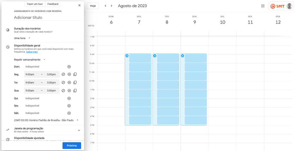 Como agendar horários de reuniões no google agenda Configurações de agendar horários de reuniões no google agenda