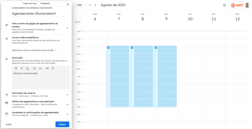 Como agendar horários de reuniões no google agenda Configurações de agendar horários de reuniões no google agenda