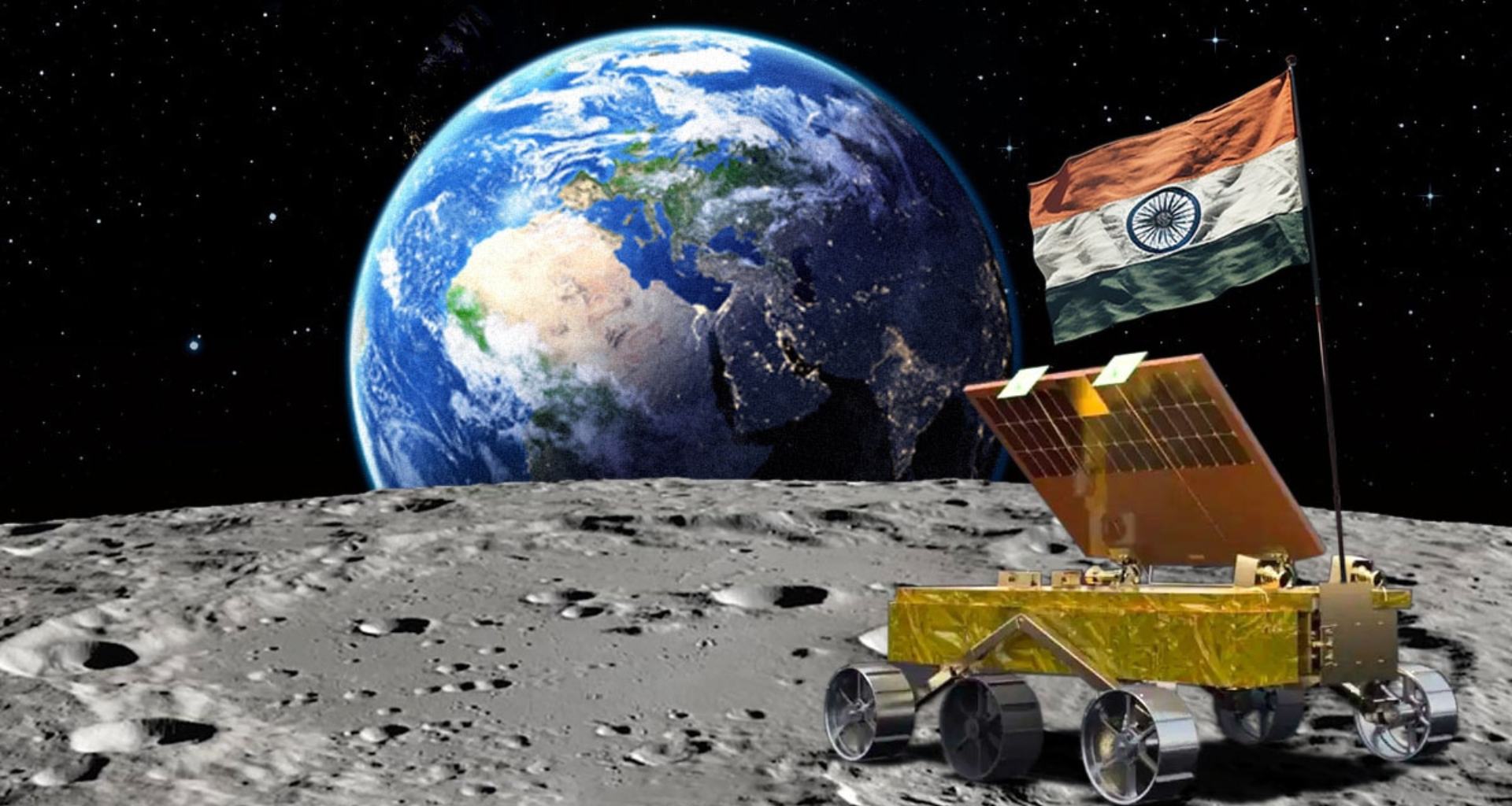 Índia é o primeiro país a pousar no polo sul da lua. Após um erro em 2019, índia conseguiu sucesso em missão que deve explorar área com gelo e água da lua
