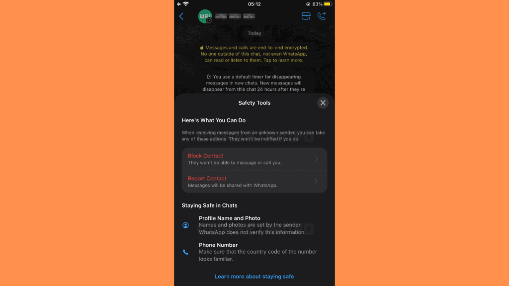 Whatsapp começa a testar chats de voz para até 32 pessoas Exemplo das ferramentas de segurança do whatsapp