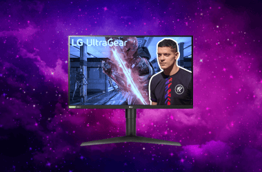 Monitor lg ultragear 27gn50. Na tela, a foto do cerol.