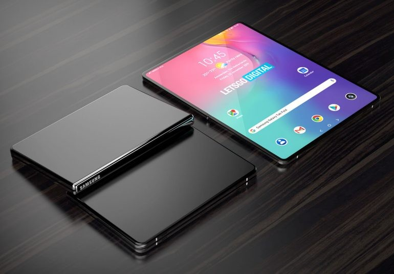 Galaxy tab fold: conceito mostra como poderia ser o primeiro tablet dobrável da samsung | créditos: letsgodigital.