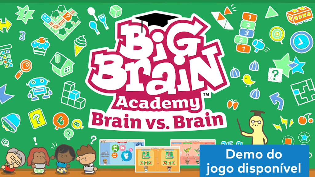 O jogo big brain academy: brain vs. Brain está com 30% de desconto, saindo por r$ 104,30! Imagem: nintendo