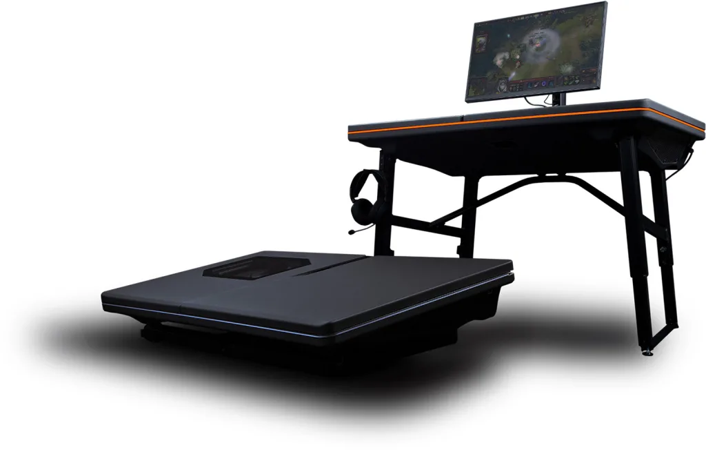 Conheça a base, mesa gamer dobrável com pc embutido Base, mesa gamer dobrável