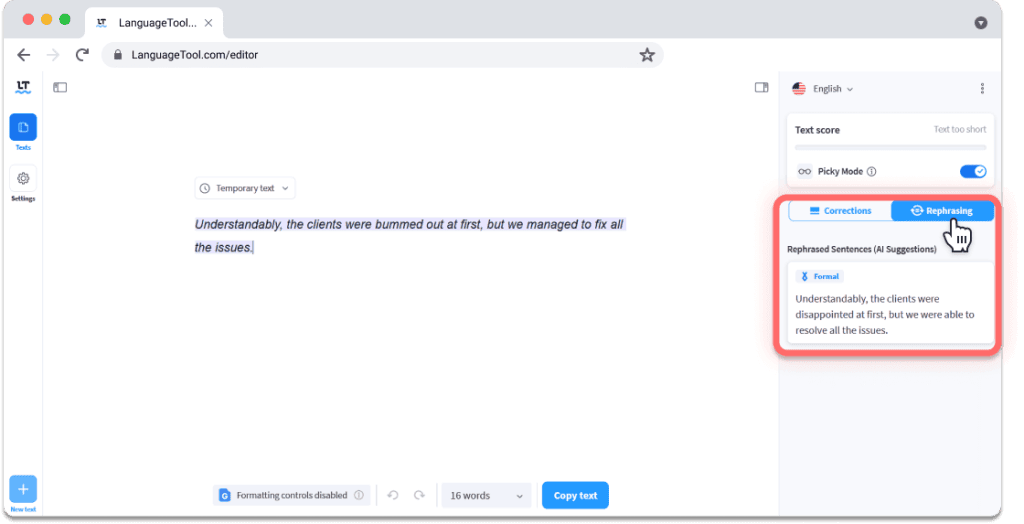 15 melhores ferramentas para reescrever texto Uso do languagetool para reescrever texto