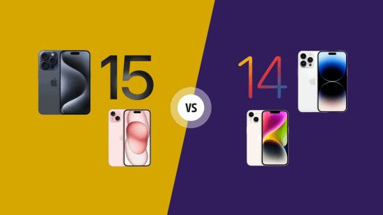 Novo iPhone 15 e iPhone 14: comparação de câmeras, desempenho e design.