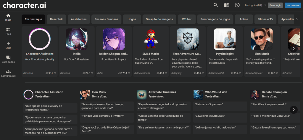 Character. Ai deixa você falar com famosos como einstein e elon musk Character. Ai deixa você falar com famosos como einstein e elon musk. Site, que também tem aplicativo para smartphones, possui diversos personagens e simula conversas com nomes importantes da história e atualidade. Aprenda a usar