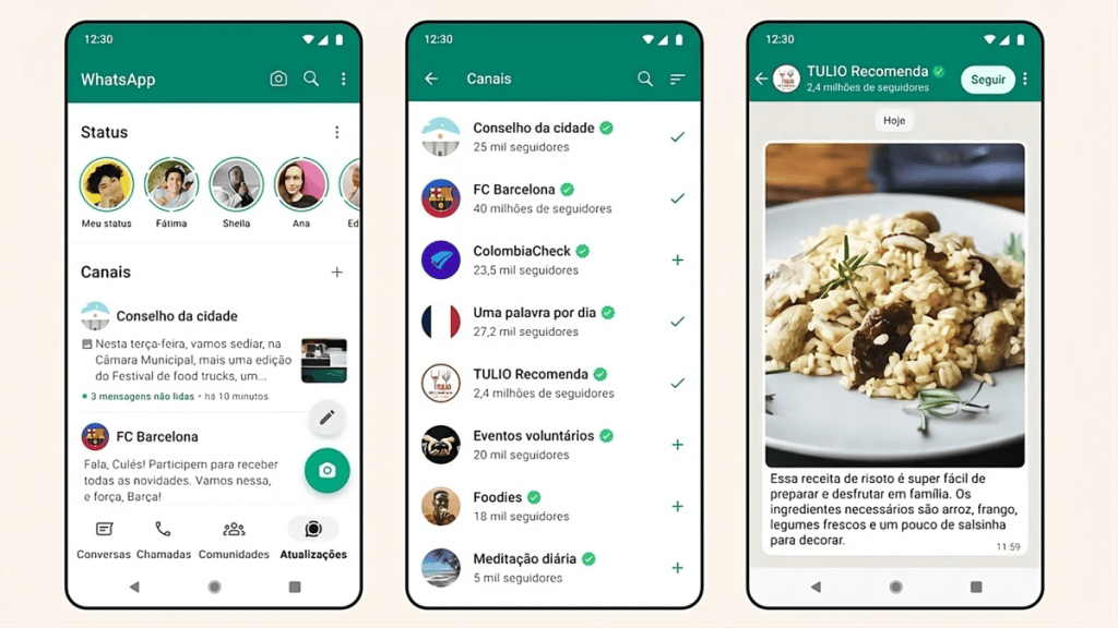 Meta lança canais do whatsapp no brasil, veja como criar o seu Os usuários não terão limites de quanto canais podem seguir