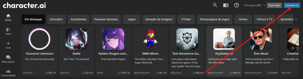 Character. Ai deixa você falar com famosos como einstein e elon musk Site oficial do character. Ai.