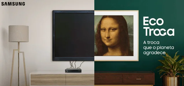 Conheça vantagens das smart tvs samsung de 2023 As tvs da samsung estão aptas a participarem do programa ecotroca (imagem: samsung/divulgação). //. /.